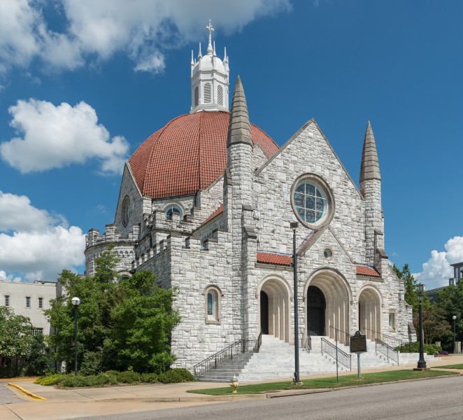 A west view of the First Baptist Church, located at S Perry St