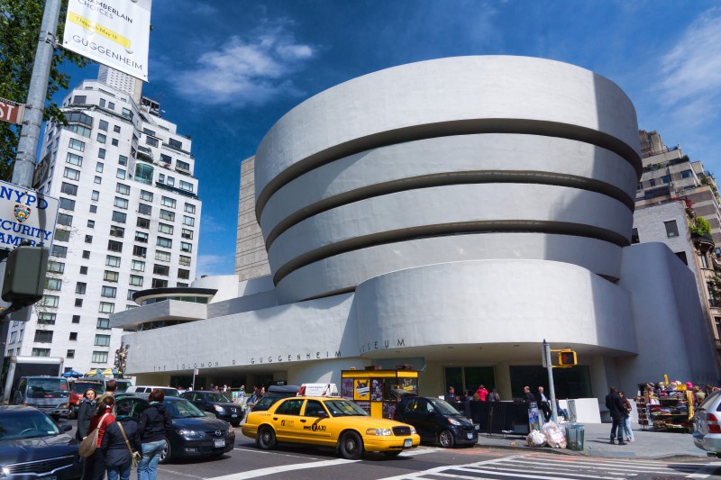 Outside the Guggenheim Museum