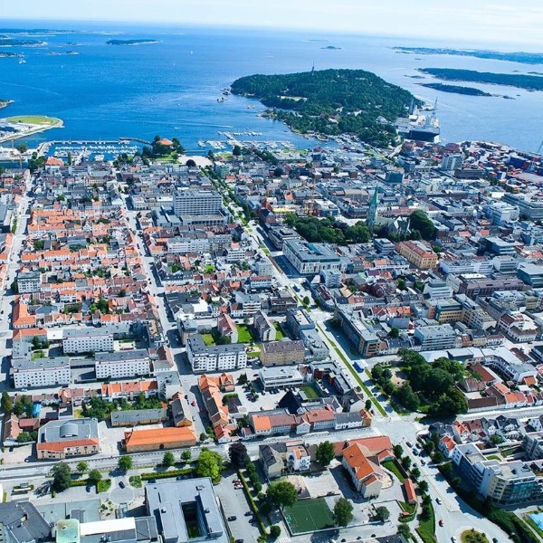 '''Kvadraturen''', the city center with its distinctive checkerboard design.