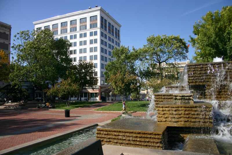 A fountain in downtown Springfield