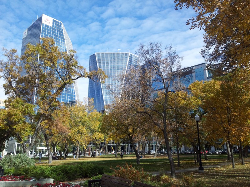 Buildings in Downtown Regina as seen from Victoria Park