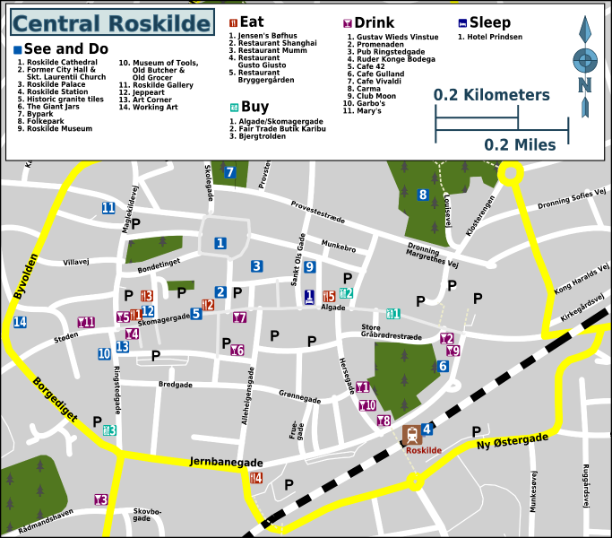 Map of Central Roskilde