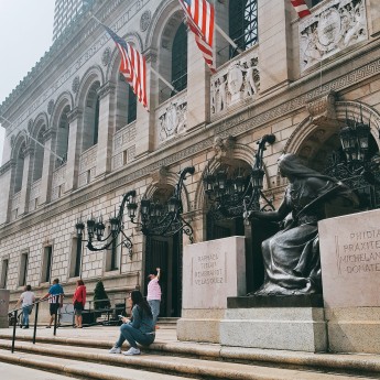 The Beaux-Arts facade at The Boston Public Library's McKim wing